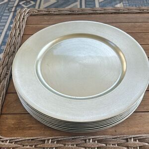 World Market Classic Design Decorative Plastic Charger Plates 14” Round, (4)